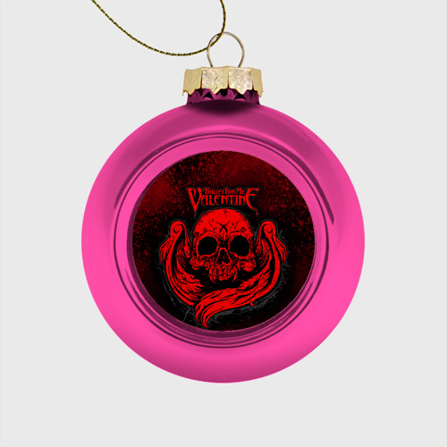 Стеклянный ёлочный шар Bullet for my valentine, цвет розовый