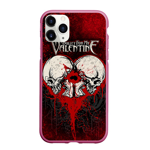 Чехол для iPhone 11 Pro Max матовый Bullet for my Valentine, цвет малиновый