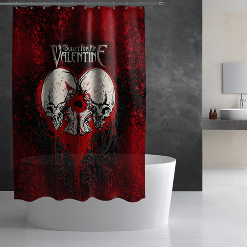 Штора 3D для ванной Bullet for my Valentine - фото 3