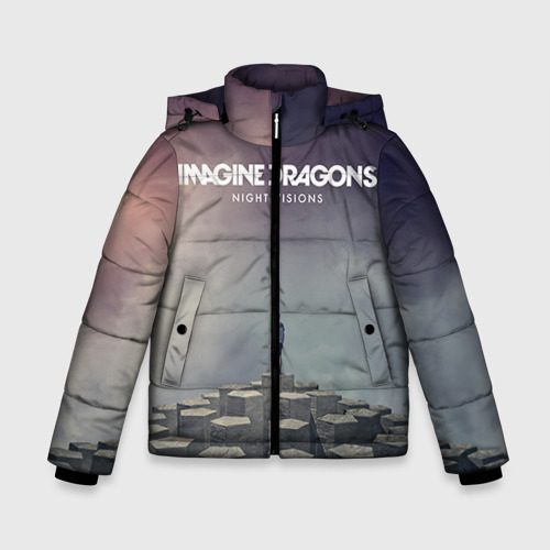 Зимняя куртка для мальчиков 3D Imagine Dragons, цвет светло-серый