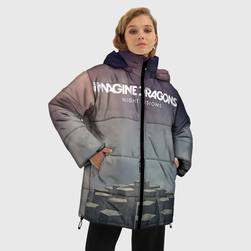 Женская зимняя куртка Oversize Imagine Dragons, цвет красный - фото 3