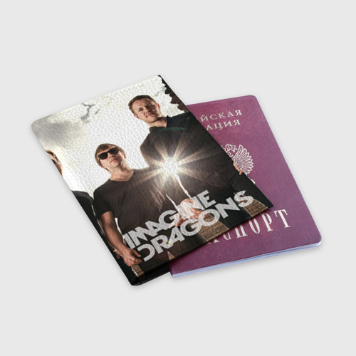 Обложка для паспорта матовая кожа Imagine Dragons, цвет черный - фото 3