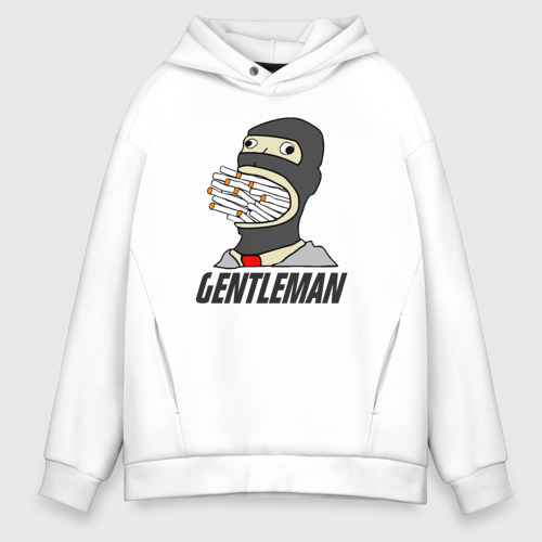 Мужское худи Oversize хлопок Gentleman, цвет белый