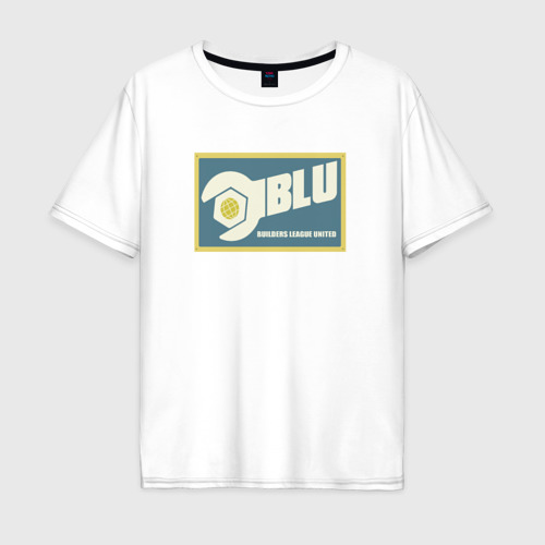 Мужская футболка из хлопка оверсайз с принтом BLU, вид спереди №1