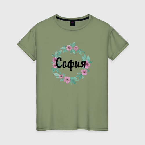 Женская футболка хлопок София, цвет авокадо
