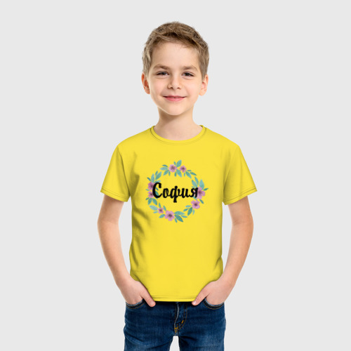 Детская футболка хлопок София, цвет желтый - фото 3