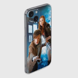 Чехол для iPhone 15 силиконовый с защитой камеры Доктор кто - фото 2