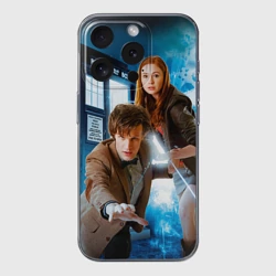 Чехол для iPhone 15 Pro силиконовый с защитой камеры Доктор кто