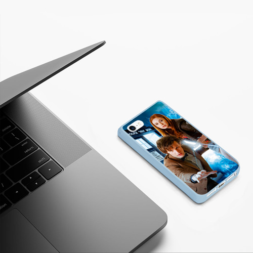 Чехол для iPhone 5/5S матовый Доктор кто, цвет голубой - фото 5