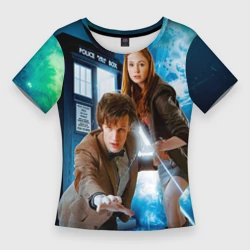 Женская футболка 3D Slim Доктор кто