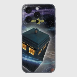 Чехол для iPhone 15 Pro Max силиконовый с защитой камеры Тардис