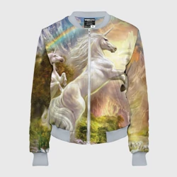 Женский бомбер 3D Единороги