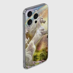 Чехол для iPhone 15 Pro силиконовый с защитой камеры Единороги - фото 2