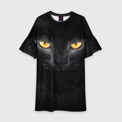 Детское платье 3D Черная кошка