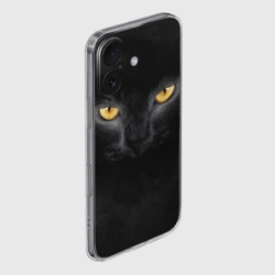 Чехол для iPhone 16 силиконовый с защитой камеры Черная кошка - фото 2
