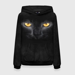 Женская толстовка 3D Черная кошка