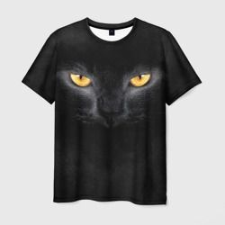 Мужская футболка 3D Черная кошка