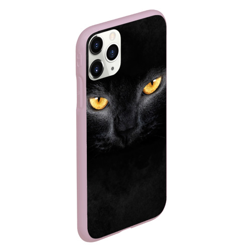 Чехол для iPhone 11 Pro матовый Черная кошка, цвет розовый - фото 3