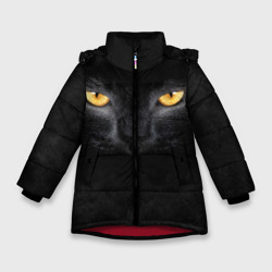 Зимняя куртка для девочек 3D Черная кошка