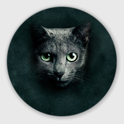 Круглый коврик для мышки Серый кот