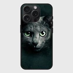 Чехол силиконовый для Apple iPhone 15 Pro матовый Серый кот