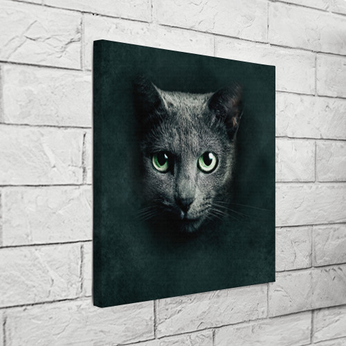 Холст квадратный Серый кот, цвет 3D печать - фото 3