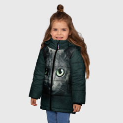 Зимняя куртка для девочек 3D Серый кот - фото 2