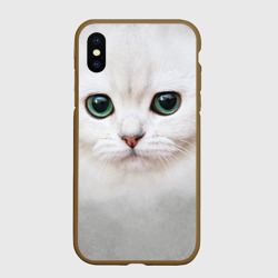Чехол для iPhone XS Max матовый Белый котик