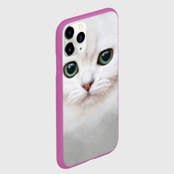 Чехол для iPhone 11 Pro матовый Белый котик - фото 2