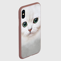 Чехол для iPhone XS Max матовый Белый котик - фото 2