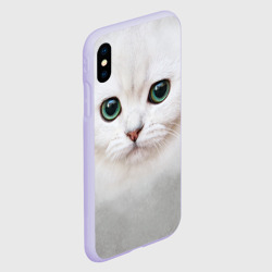 Чехол для iPhone XS Max матовый Белый котик - фото 2