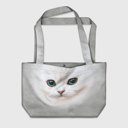 Пляжная сумка 3D Белый котик