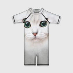 Детский купальный костюм 3D Белый котик