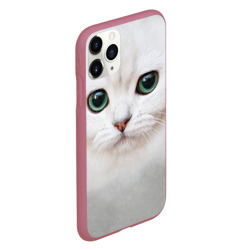Чехол для iPhone 11 Pro матовый Белый котик - фото 2