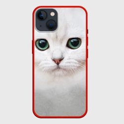 Чехол для iPhone 14 Белый котик