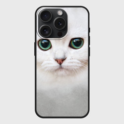 Чехол силиконовый для Apple iPhone 15 Pro матовый Белый котик