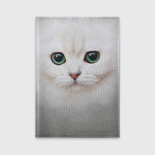 Обложка для автодокументов Белый котик, цвет черный