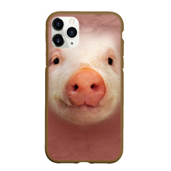 Чехол для iPhone 11 Pro Max матовый Хрюшка мордашка крупный пятак