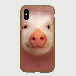 Чехол для iPhone XS Max матовый Хрюшка мордашка крупный пятак