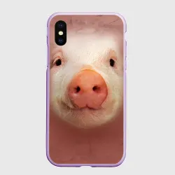 Чехол для iPhone XS Max матовый Хрюшка мордашка крупный пятак