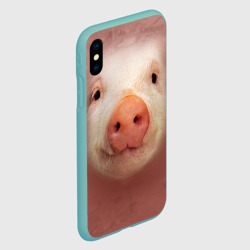 Чехол для iPhone XS Max матовый Хрюшка мордашка крупный пятак - фото 2