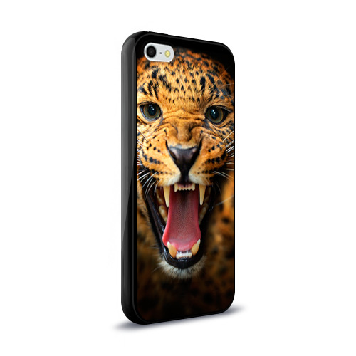 Чехол для iPhone 5/5S глянцевый Леопард Фото 01 Чехол для iPhone 5/5S глянцевый Леопард Фото 01