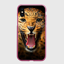 Чехол для iPhone XS Max матовый Леопард