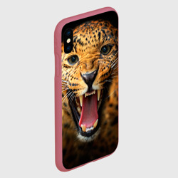 Чехол для iPhone XS Max матовый Леопард - фото 2