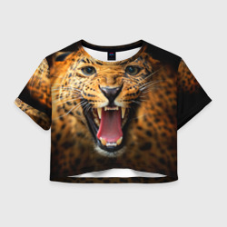 Женская футболка Crop-top 3D Леопард