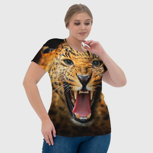 Женская футболка 3D Леопард, цвет 3D печать - фото 6