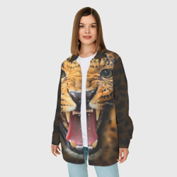 Женская рубашка oversize 3D Леопард - фото 2