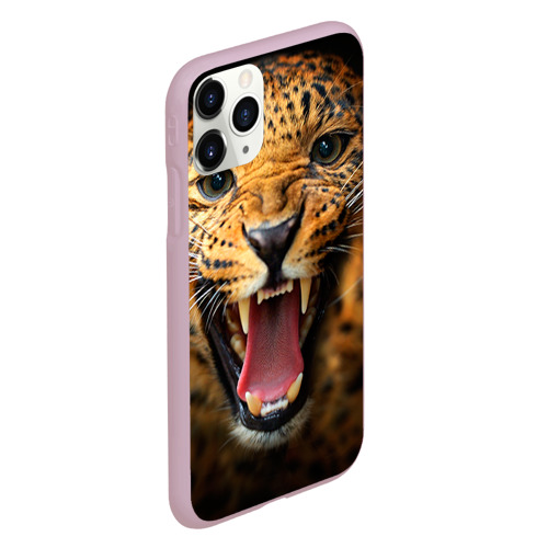 Чехол для iPhone 11 Pro матовый Леопард, цвет розовый - фото 3