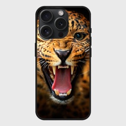 Чехол силиконовый для Apple iPhone 15 Pro матовый Леопард
