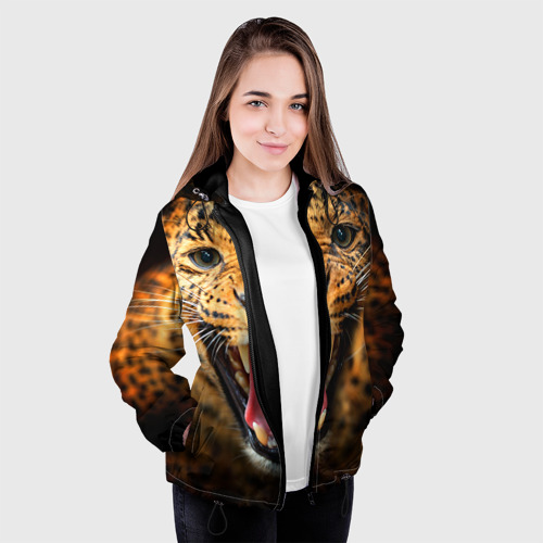 Женская куртка 3D Леопард, цвет черный - фото 4
